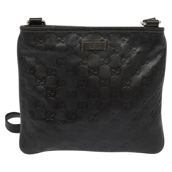 GUCCI GG Canvas Guccissima Bag Leather Dark Brown Gold - Picture 2 of 16